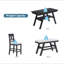 Ensemble de table de salle à manger 6 pièces à hauteur de comptoir en bois avec tablette de rangement, ensemble de table de cuisine avec banc et 4 chaises, style rustique-268199380