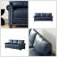 Elegant Black Faux Leather Sofa with Nail Head Trim - 3-Seater Couch for Living Room-725682199