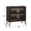 Table de chevet 2 tiroirs 2 pièces foncé - Article de décoration fonctionnel pour unité de rangement pratique