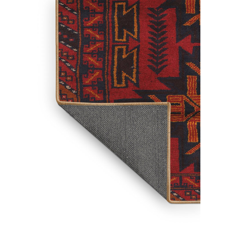 Tapis rouge / jaune Southwestern, Rectangle 7 pi x 10 pi