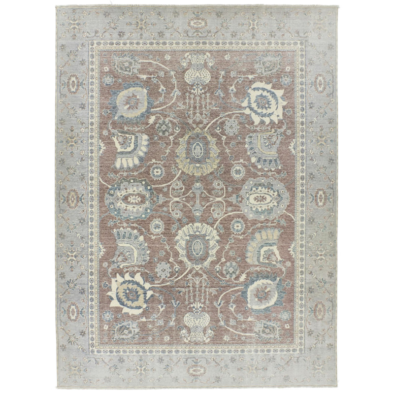 Tapis turc mauve et bleu 9 x 12
