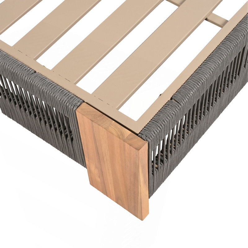 Méridienne d'extérieur réglable en bois d'acacia pour l'extérieur