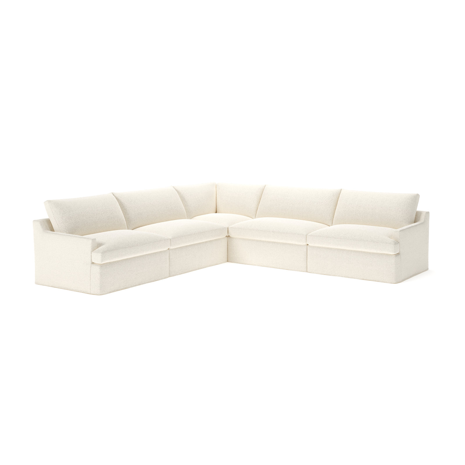 Wrenley 5-Piece Sectional, Davis Pearl Performance Bouclé