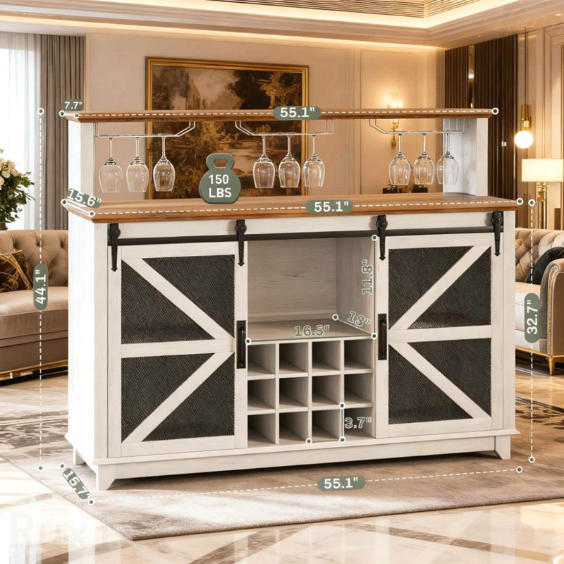 Coffee Bar Cabinet - Armoire à vin de ferme pour la cuisine et la salle à manger