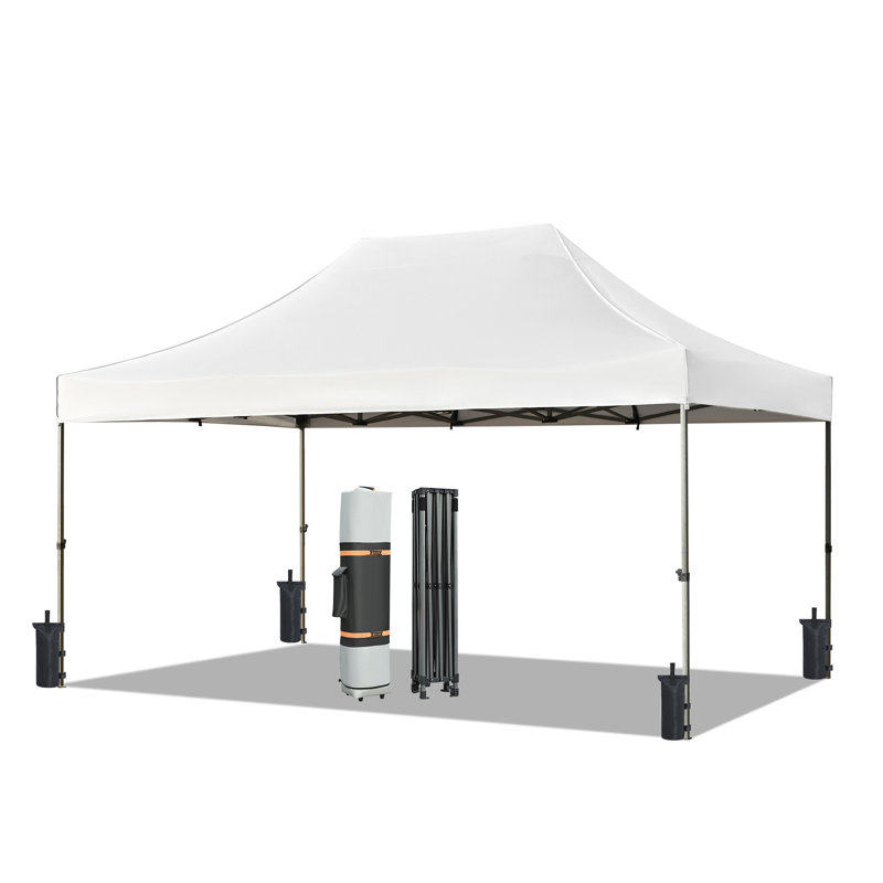 Tente à auvent escamotable Roomfitter avec 6 parois latérales, protection UV imperméable et sac à roulettes, réglable en hauteur