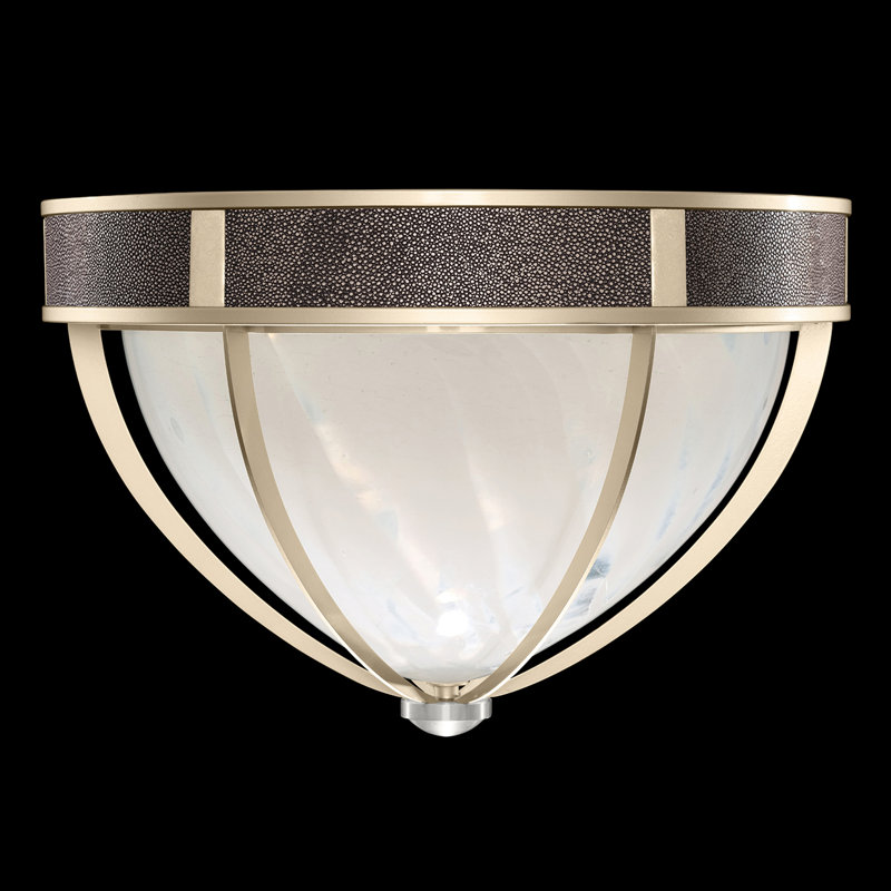 Mirage Glass Flush Mount, Pebble, Champagne/Nickel