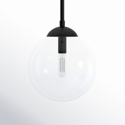 1-Light Single Globe Pendant in Matte Black