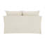 Causeuse Shane en lin beige avec 2 coussins