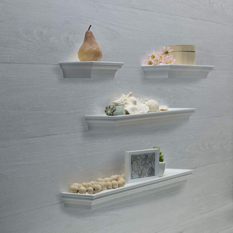 Franzius 4 Piece Floating Shelf, White