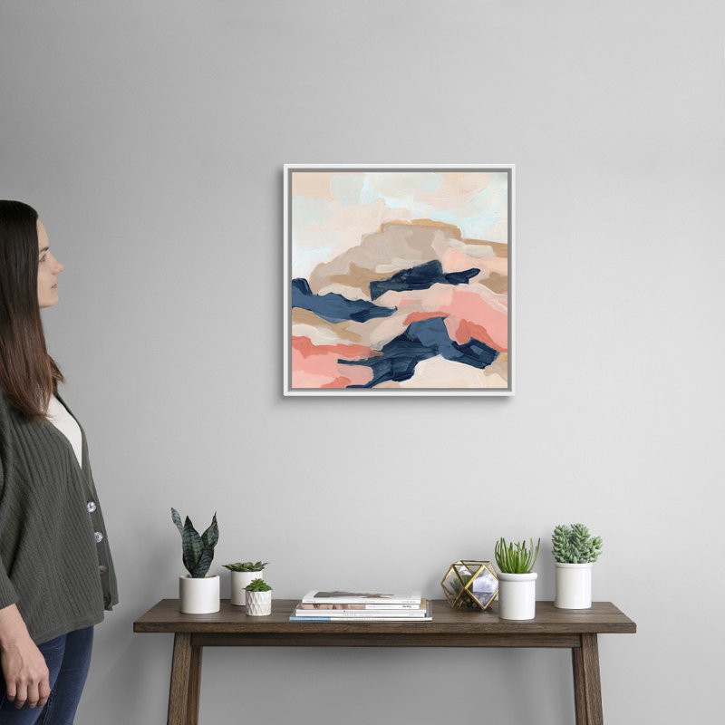 «Dappled Mesa II» par June Erica Vess - reproduction de photo, H 22 po x l 22 po x P 1,75 po, Cadre blanc