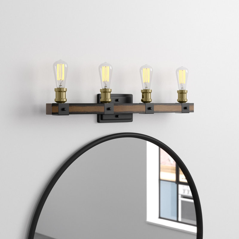 Charles 4 - Light Dimmable Vanity Light, Rustic Mahogany