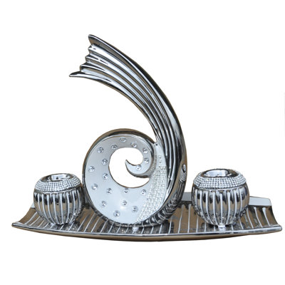 4 Piece Concrete / Cement Candelabra Set with Candle Included