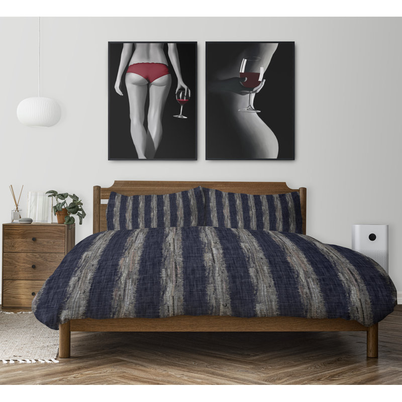 Channel Striped Comforter, King Comforter + 2 King Pillowcases