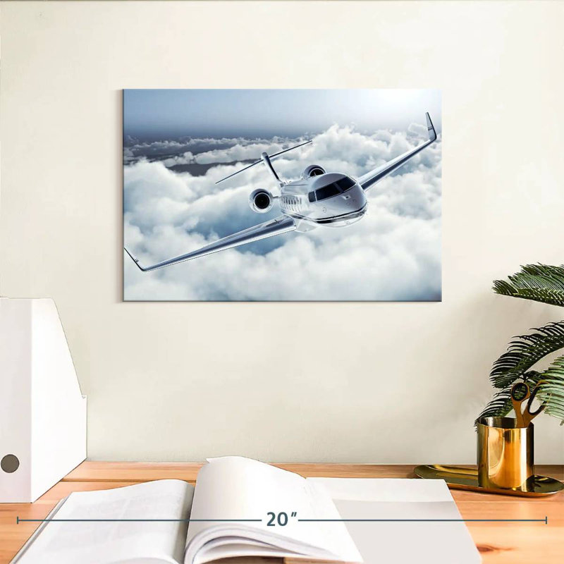 Mehar Flying Luxury Private Jet, 8" H x 12" W