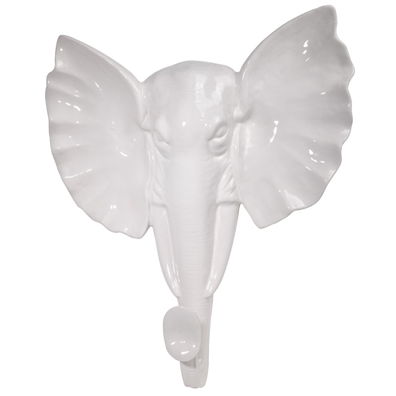 Décoration murale éléphant, H 18,5 po x l 16,2 po x P 4,8 po