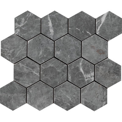Carreau de mosaïque en porcelaine nid d'abeille 3 po x 3 po Marmi