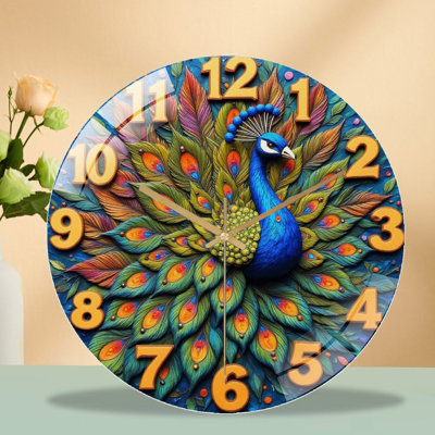 Horloge murale paon