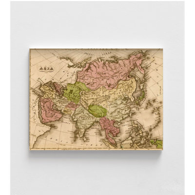«Asia 1835, Asian Inspired Decor», affiche de décor asiatique rétro, maison asiatique, reproduction d'art, carte antique d'Asie, pays d'Asie, art mural