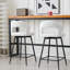 Swivel Upholstered Bar Stool with Iron Frame-1544208729