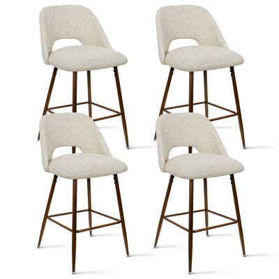 Ensemble de 4 tabourets de bar 26 po avec pieds en métal