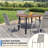 5-Piece Outdoor Dining Set, Round Metal Table With 4 Grey Chairs, Walnut Patio Table With Umbrella Hole For Garden, Yard, Patio-1143367961