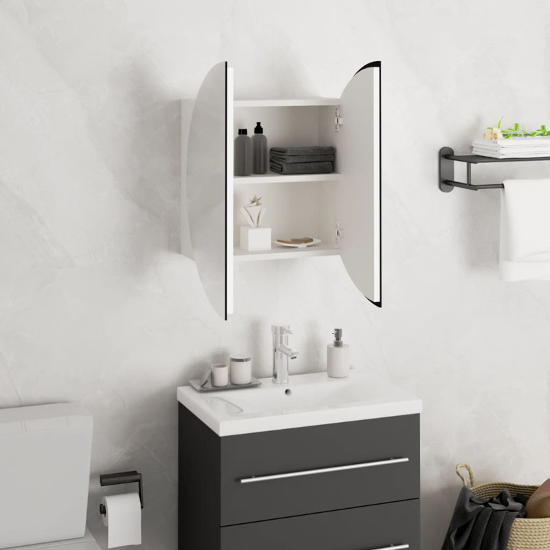 Adebisi Bathroom Cabinet, White, 70cm H x 47cm W x 17.5 cm D