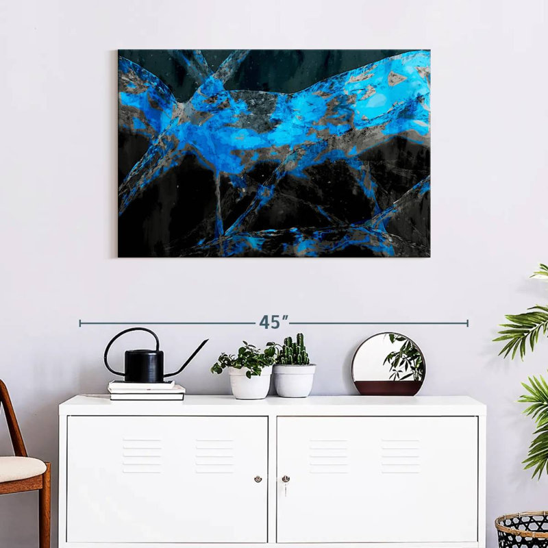 Avery Midnight Blue Abstract, 24" H x 36" W