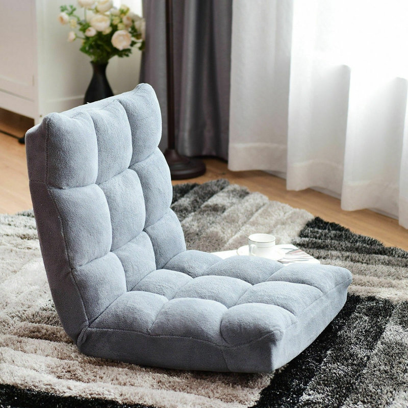 Fauteuil de jeu coussiné pour le sol, H 41,5 po x l 22 po x P 6 po, Brun clair