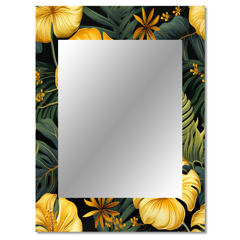 Motif tropical magique, miroir mural tropical, Alisja Monstera, 40 po x 30 po