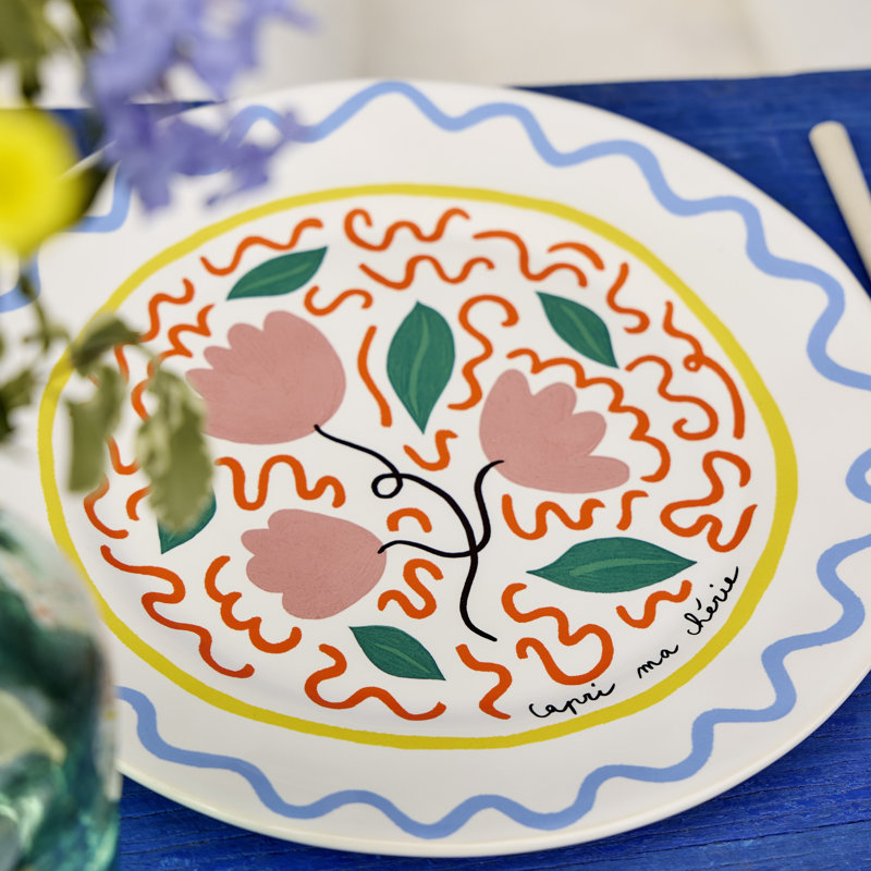 Summer Bliss Handmade Stoneware Dinner Plate