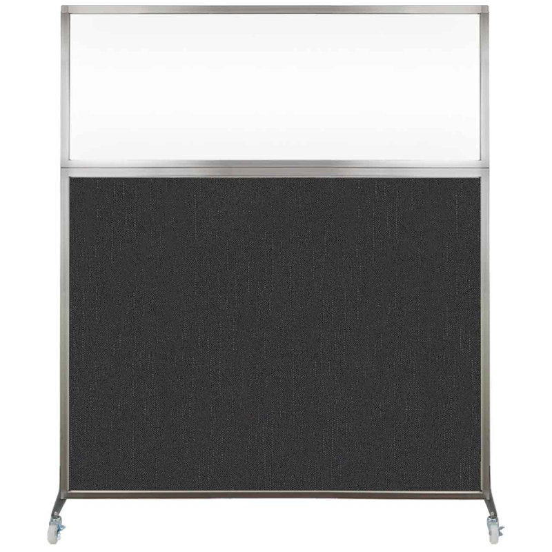 Cloison de bureau Hush - fenêtre transparente, 72", Noir