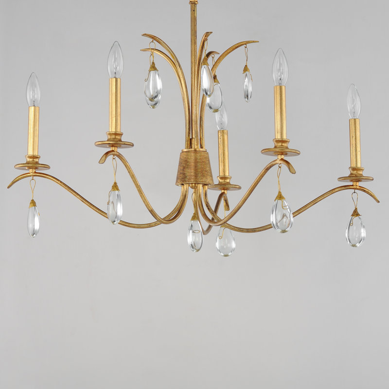 Stretford 5 - Light Steel Dimmable Classic / Traditional Chandelier