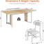 Ensemble de table de salle à manger 5 pièces pour 4 à 6 personnes, table de cuisine extensible de 63 po et 4 coussins, table de salle à manger avec panneau en MDF et structure en métal -556586555-556586552
