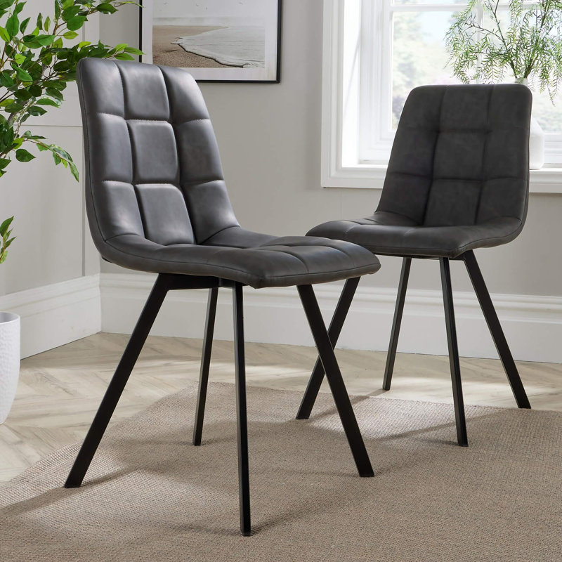 Aghaboy Padded Fabric & Metal Dining Chairs