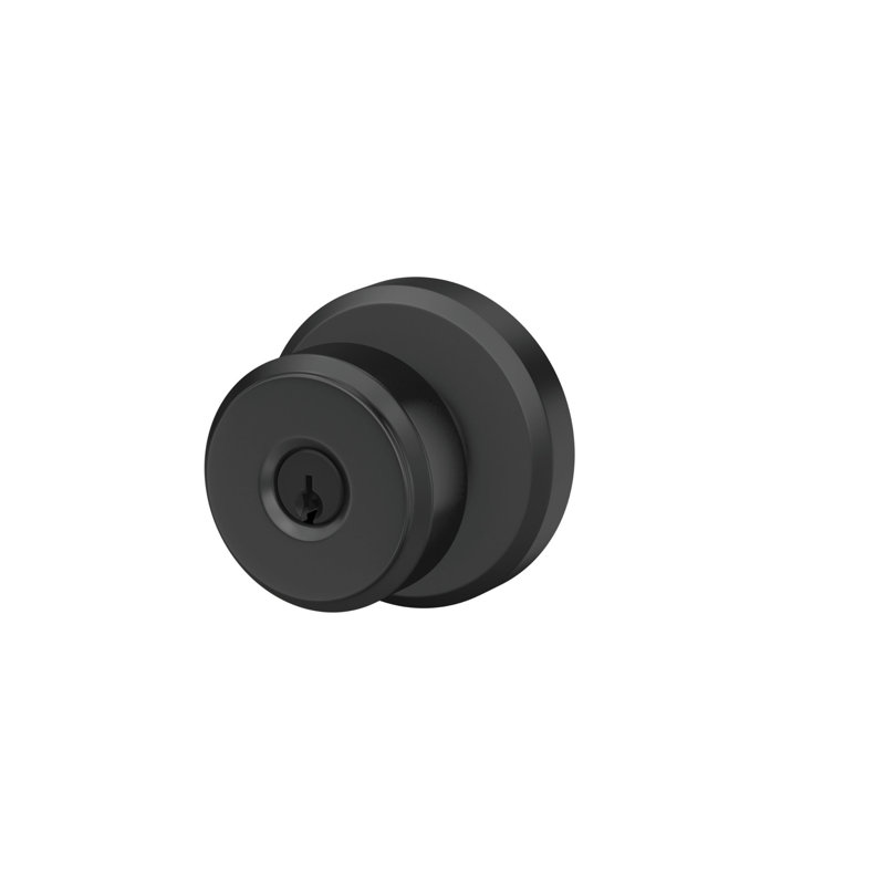 Bowery Keyed Entry Knob with Greyson Trim, Matte Black
