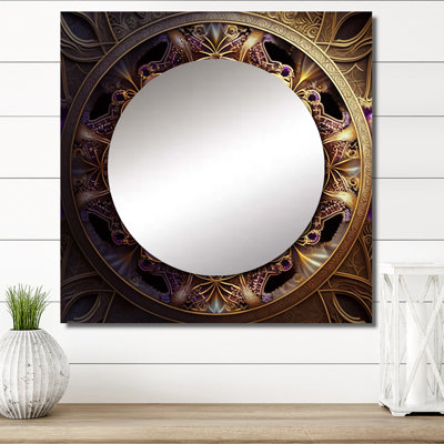 Celestial Mandala In Mysterious Purple & Blue V - Boho Mandala Square Mirror Wall Decor For Bedroom