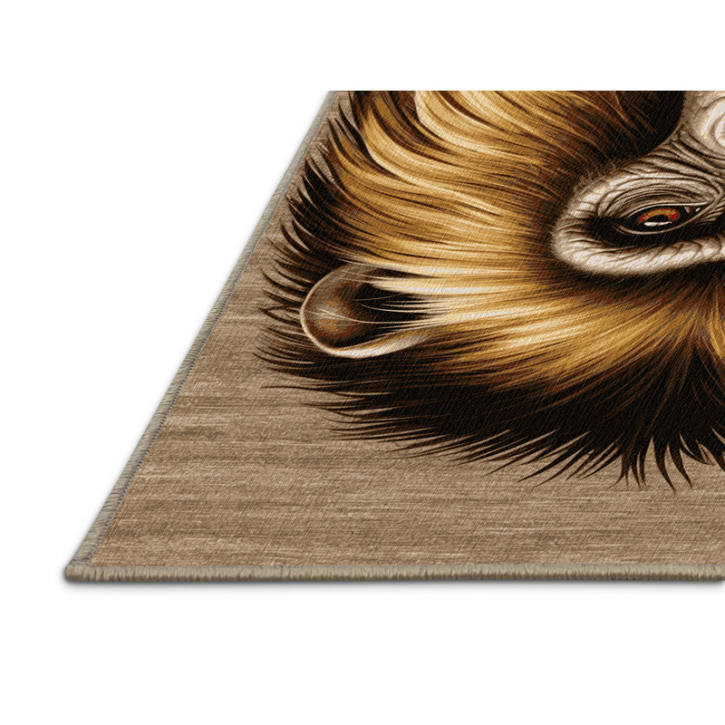 Washable Gelada Wildlife Area Rug, Rectangle 8' x 12'