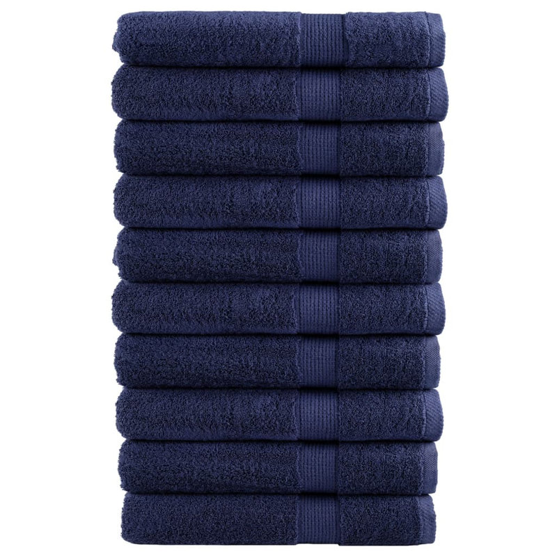 vidaXL Premium Towels "SOLUND" 10 pcs Blue 100x200 cm 600 gsm, Blue, Bath Towels - 10 Pack