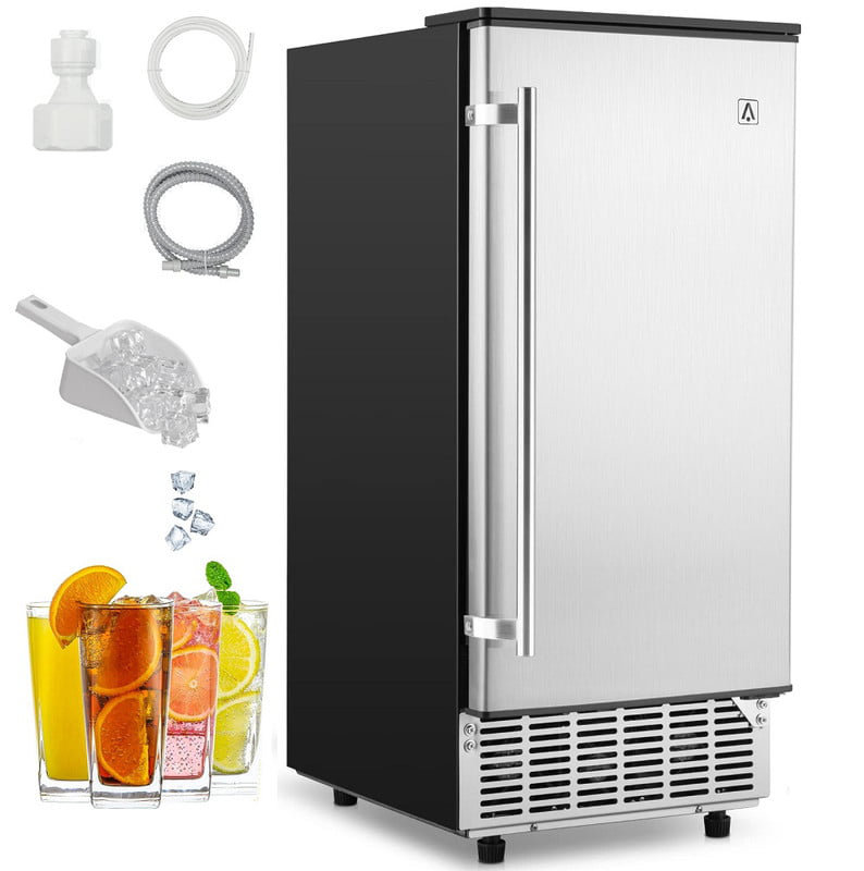 NewAir 15 Undercounter 80 lbs. Daily Clear Ice Cube Maker Machine, Built-In or Freestanding Design
