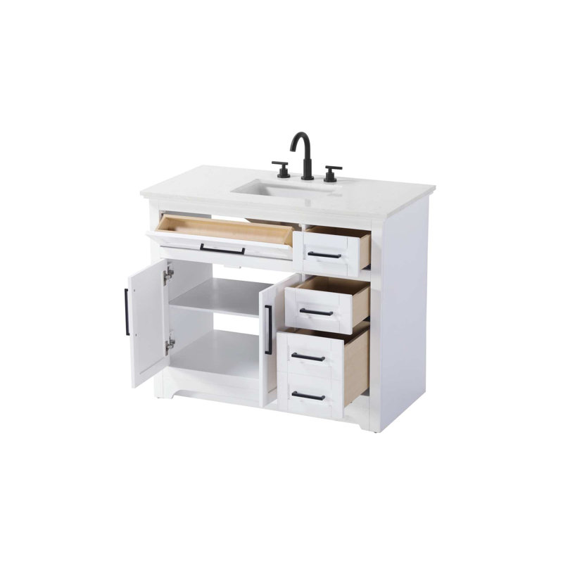 Meuble-lavabo simple 42 po blanc, Blanc