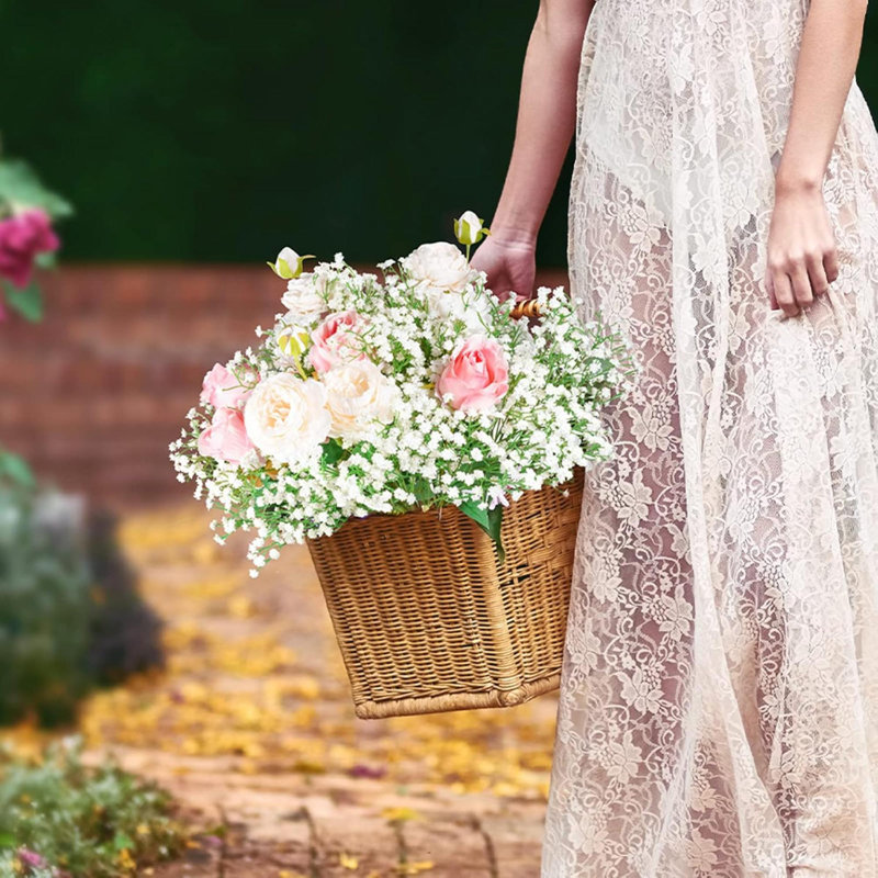 Fleurs artificielles Babys Breath, 12 pièces Gypsophila Real Touch pour décoration de fête de mariage