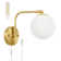 Dimmable Plug-in Swing Arm Wall Sconce with On/Off Knob Switch