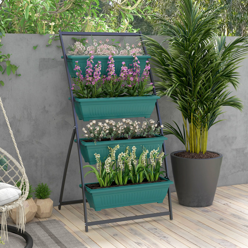 Seau de jardin vertical à 4 niveaux - auto-drainant pour la croissance des plantes