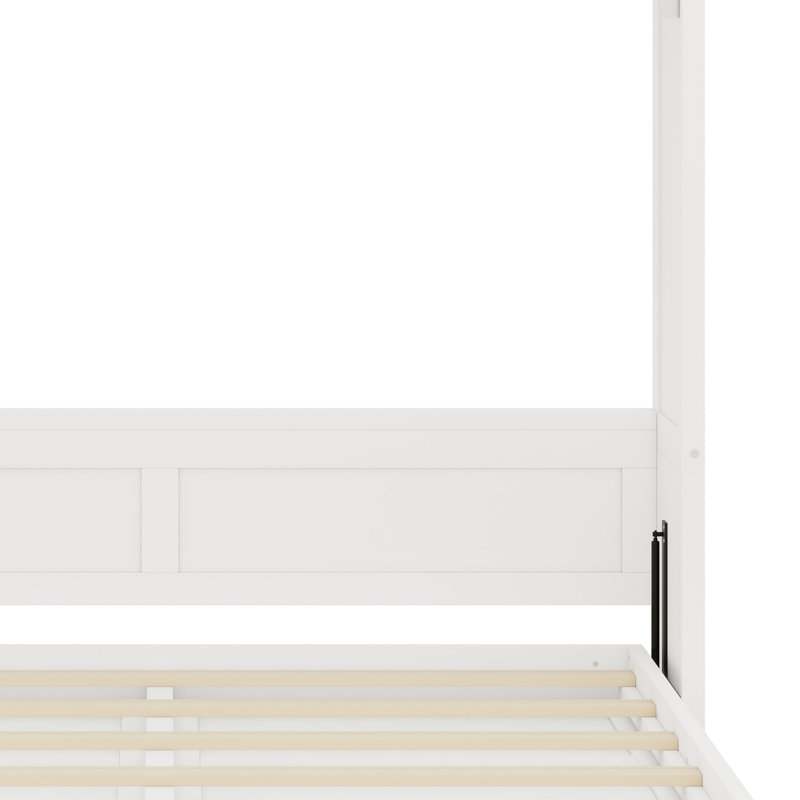 Lit escamotable peu encombrant, se plie parfaitement dans une armoire pour un usage quotidien, Double / double, Blanc