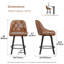 Swivel Upholstered Counter Stool with Solid Wood Frame-1607183133-1607183126