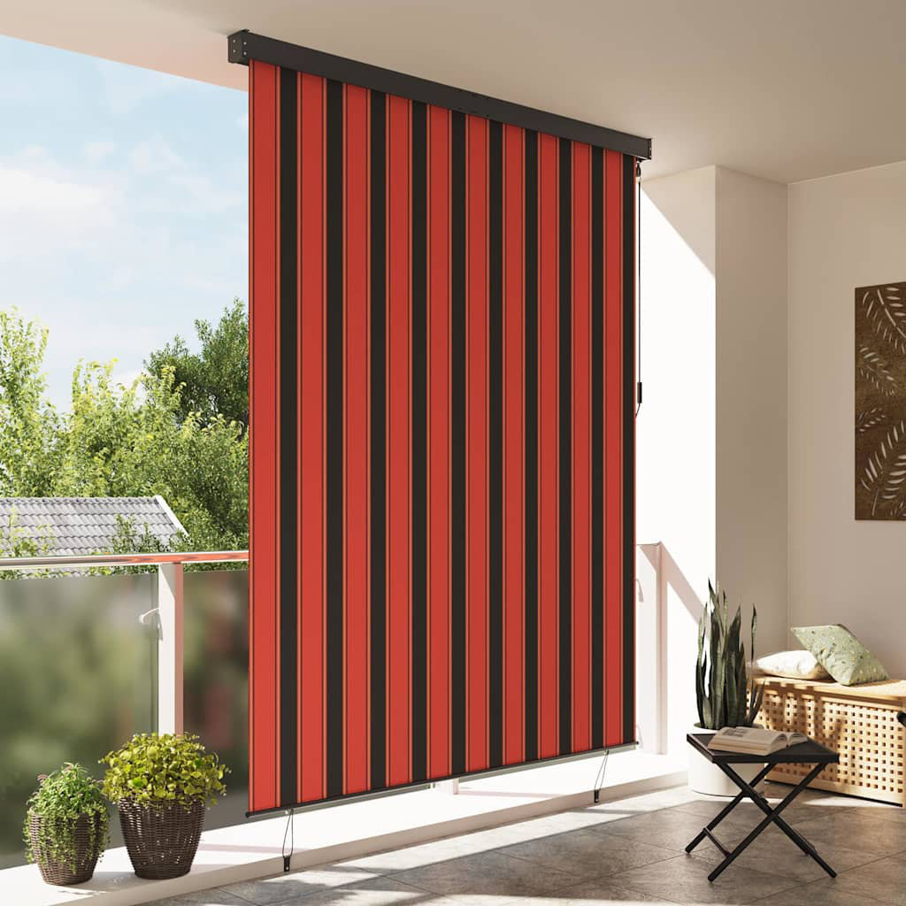 Vidaxl Outdoor Roller Blind Orange And Brown Fabric