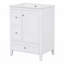 Meuble-lavabo de 24 po avec rangement spacieux, tablette réglable et panneau de fibres à densité moyenne durable et bois d'hévéa -115705922
