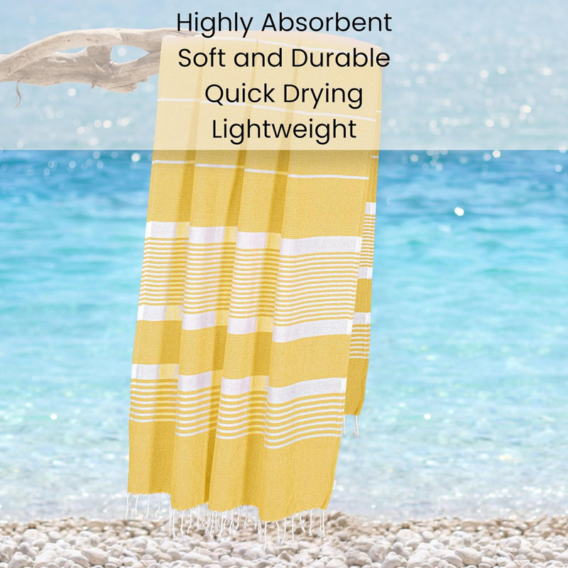 Meini Cotton Beach Towel, Yellow