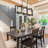 Bonniton 6-Light Farmhouse Rectangular Kitchen Island Pendant With Glass Diffuser