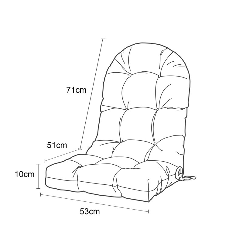 Adirondack Chair Cushion High Back Tufted Outdoor Seat Cushion 48X21x4 Inch Waterproof Patio Furniture Cushion For Rocking Chairs, UV Fade Resistant Garden Cushion,Floral